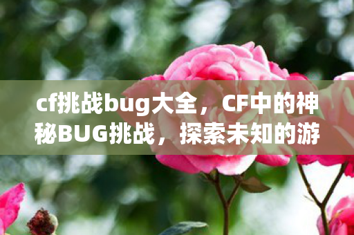 cf挑战bug大全，CF中的神秘BUG挑战，探索未知的游戏世界