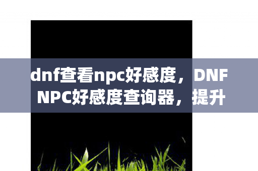 dnf查看npc好感度,DNF NPC好感度查询器,提升游戏体验的实用工具 dnf查看npc好感度,DNF NPC好感度查询器,提升游戏体验的实用工具