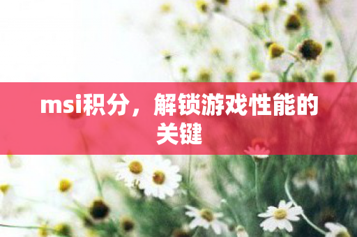 msi积分，解锁游戏性能的关键