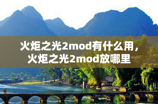 火炬之光2mod有什么用，火炬之光2mod放哪里
