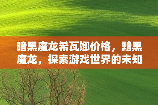 暗黑魔龙希瓦娜价格，黯黑魔龙，探索游戏世界的未知与神秘