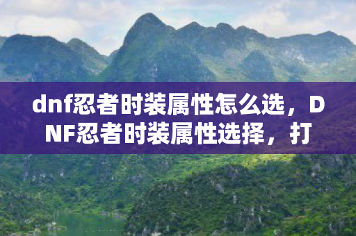 dnf忍者时装属性怎么选，DNF忍者时装属性选择，打造最强战斗风格