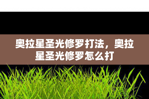 奥拉星圣光修罗打法，奥拉星圣光修罗怎么打