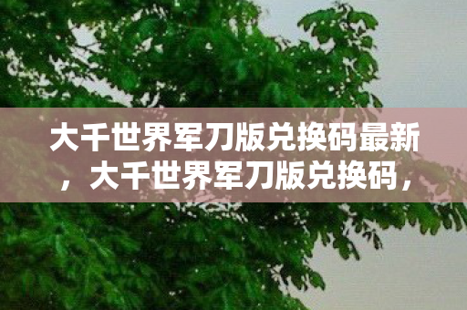 大千世界军刀版兑换码最新，大千世界军刀版兑换码，解锁无限可能的神秘钥匙