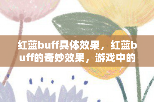 红蓝buff具体效果，红蓝buff的奇妙效果，游戏中的增益与策略