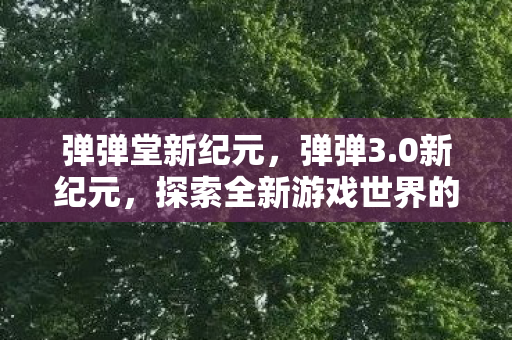 弹弹堂新纪元，弹弹3.0新纪元，探索全新游戏世界的无限可能