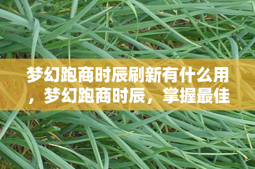 梦幻跑商时辰刷新有什么用,梦幻跑商时辰,掌握最佳商机,成就财富传奇 梦幻跑商时辰刷新有什么用,梦幻跑商时辰,掌握最佳商机,成就财富传奇