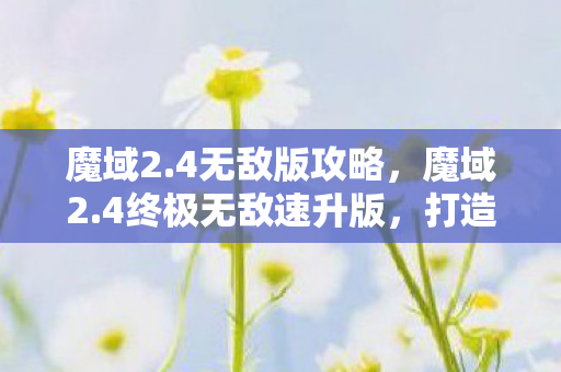 魔域2.4无敌版攻略，魔域2.4终极无敌速升版，打造极速升级新体验