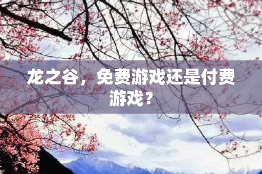龙之谷,免费游戏还是付费游戏? 龙之谷,免费游戏还是付费游戏?