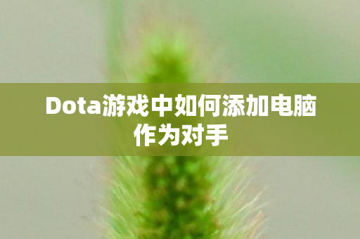 Dota游戏中如何添加电脑作为对手