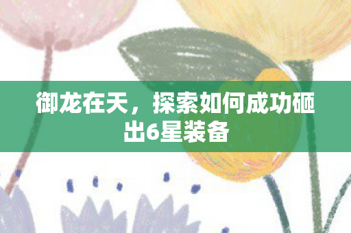 御龙在天，探索如何成功砸出6星装备