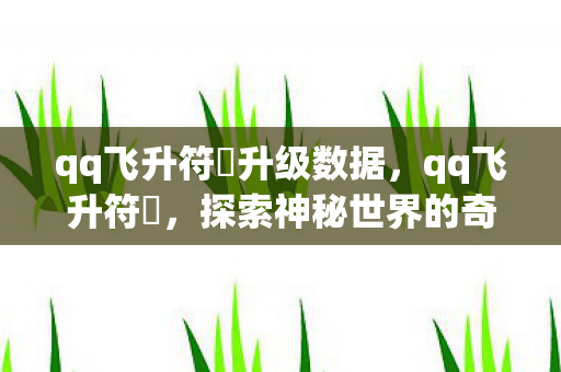 qq飞升符箓升级数据，qq飞升符箓，探索神秘世界的奇幻之旅