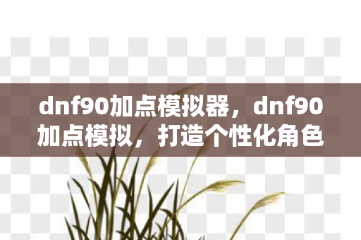dnf90加点模拟器，dnf90加点模拟，打造个性化角色，挑战极限战力