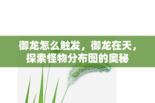 御龙怎么触发，御龙在天，探索怪物分布图的奥秘