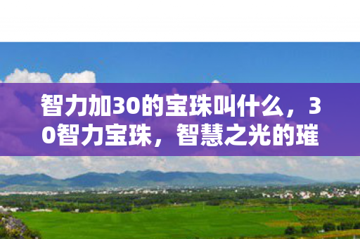 智力加30的宝珠叫什么，30智力宝珠，智慧之光的璀璨命名
