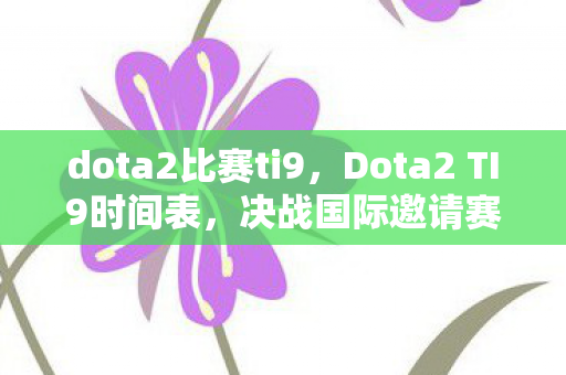 dota2比赛ti9，Dota2 TI9时间表，决战国际邀请赛，精彩不容错过！