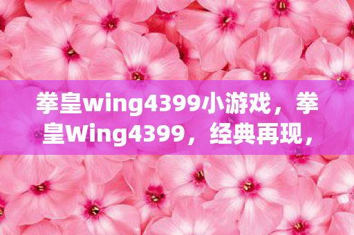 拳皇wing4399小游戏，拳皇Wing4399，经典再现，情怀与创新的碰撞