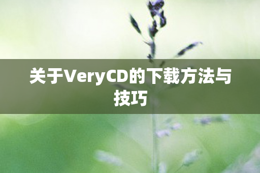 关于VeryCD的下载方法与技巧 关于VeryCD的下载方法与技巧