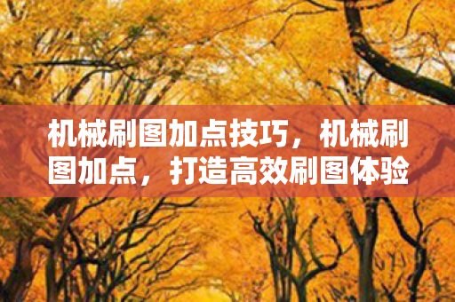 机械刷图加点技巧，机械刷图加点，打造高效刷图体验
