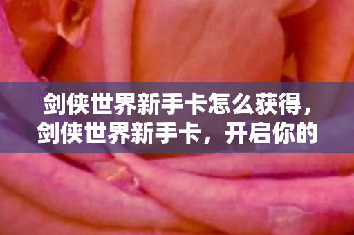 剑侠世界新手卡怎么获得，剑侠世界新手卡，开启你的武侠之旅