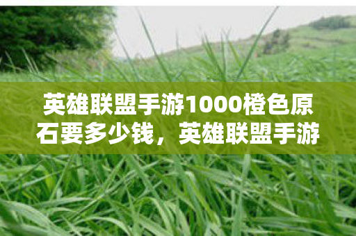 英雄联盟手游1000橙色原石要多少钱，英雄联盟手游，探索100034背后的无限可能