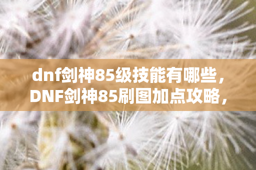 dnf剑神85级技能有哪些，DNF剑神85刷图加点攻略，打造高效战斗体验