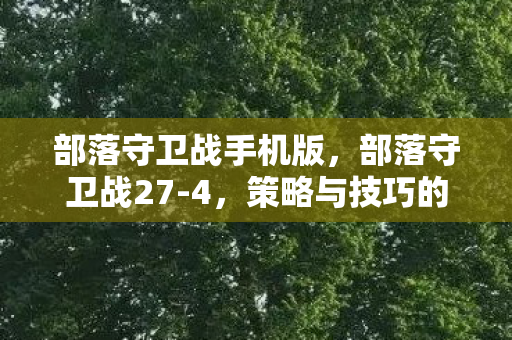 部落守卫战手机版，部落守卫战27-4，策略与技巧的深度剖析