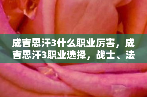 成吉思汗3什么职业厉害，成吉思汗3职业选择，战士、法师、弓手，谁是你的战场主宰？