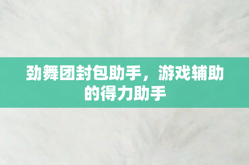 劲舞团封包助手，游戏辅助的得力助手