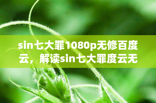 sin七大罪1080p无修百度云，解读sin七大罪度云无修，探索人性深处的黑暗与救赎