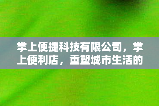 掌上便捷科技有限公司，掌上便利店，重塑城市生活的便捷购物体验