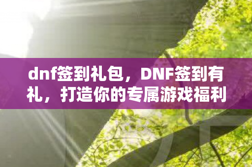 dnf签到礼包，DNF签到有礼，打造你的专属游戏福利