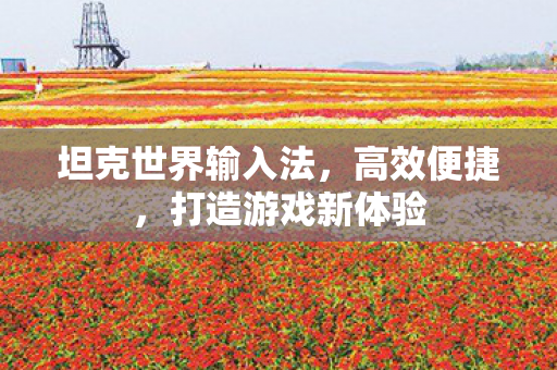 坦克世界输入法，高效便捷，打造游戏新体验