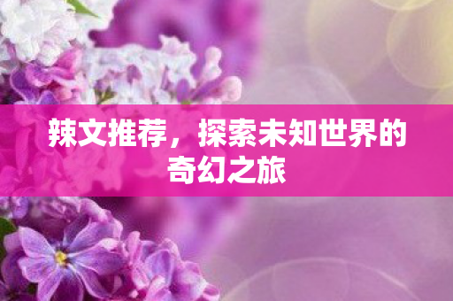 辣文推荐，探索未知世界的奇幻之旅