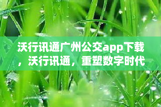 沃行讯通广州公交app下载，沃行讯通，重塑数字时代通讯新生态