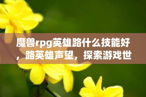 魔兽rpg英雄路什么技能好，路英雄声望，探索游戏世界的荣耀之路
