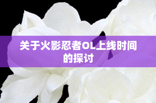 关于火影忍者OL上线时间的探讨