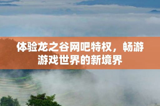 体验龙之谷网吧特权，畅游游戏世界的新境界