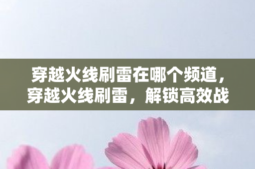 穿越火线刷雷在哪个频道，穿越火线刷雷，解锁高效战术，提升游戏乐趣