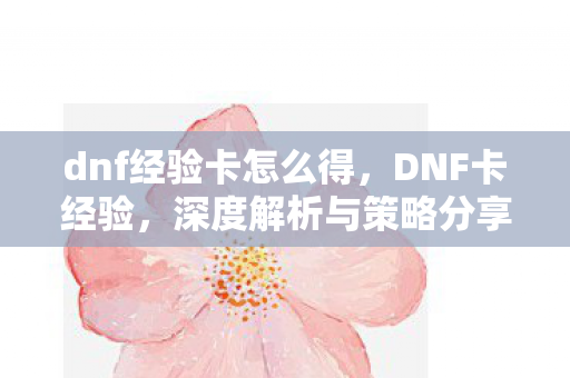 dnf经验卡怎么得,DNF卡经验,深度解析与策略分享 dnf经验卡怎么得,DNF卡经验,深度解析与策略分享