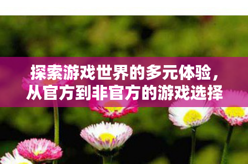 探索游戏世界的多元体验，从官方到非官方的游戏选择