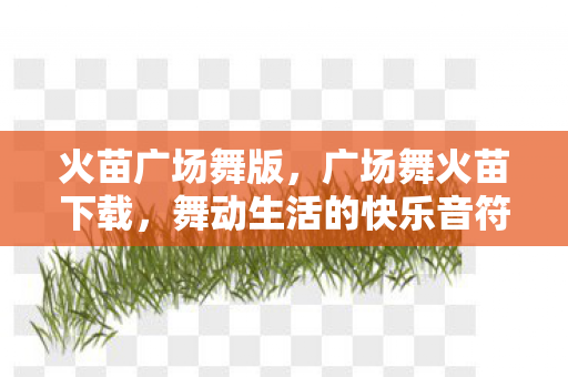 火苗广场舞版，广场舞火苗下载，舞动生活的快乐音符