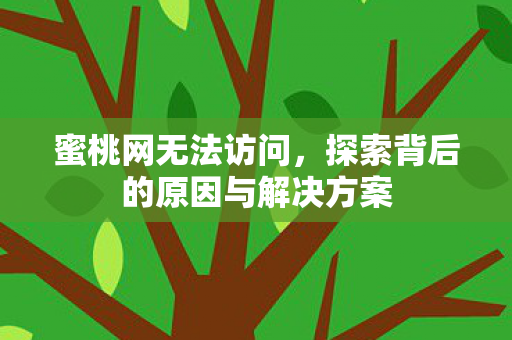 蜜桃网无法访问，探索背后的原因与解决方案