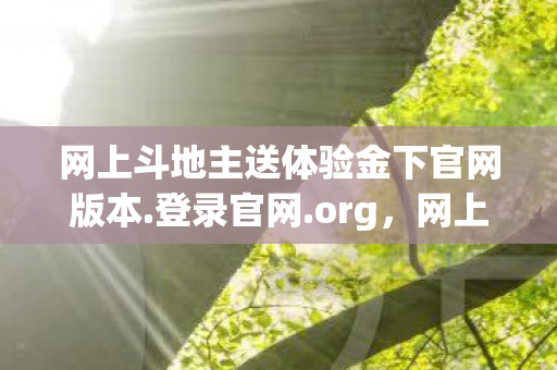 网上斗地主送体验金下官网版本.登录官网.org，网上斗地主，策略与乐趣的完美结合