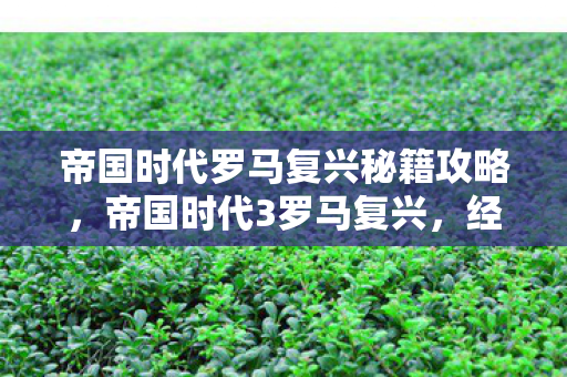 帝国时代罗马复兴秘籍攻略，帝国时代3罗马复兴，经典再现，策略迷的盛宴