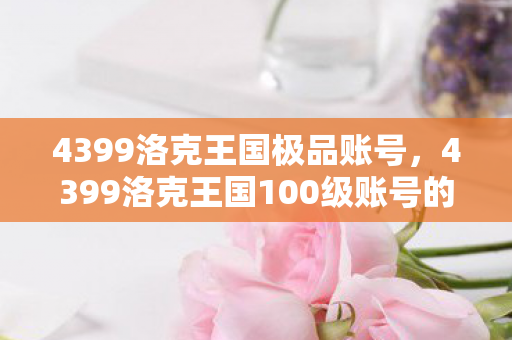 4399洛克王国极品账号，4399洛克王国100级账号的价值与魅力