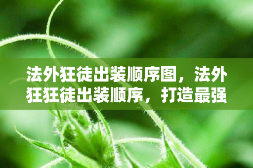 法外狂徒出装顺序图，法外狂狂徒出装顺序，打造最强ADC的装备选择