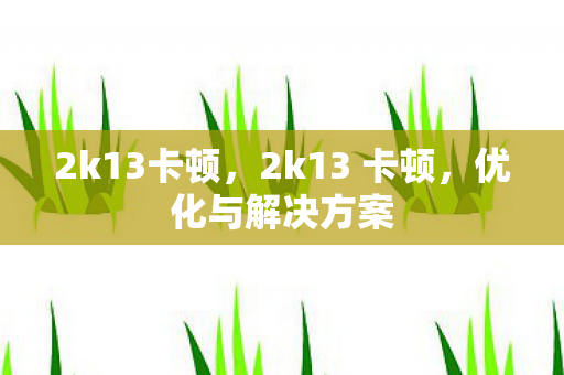 2k13卡顿，2k13 卡顿，优化与解决方案