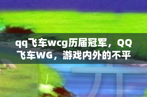 qq飞车wcg历届冠军，QQ飞车WG，游戏内外的不平等竞争与道德困境
