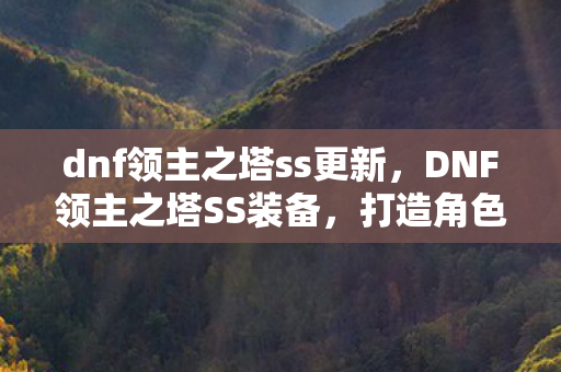 dnf领主之塔ss更新，DNF领主之塔SS装备，打造角色巅峰的必备神器
